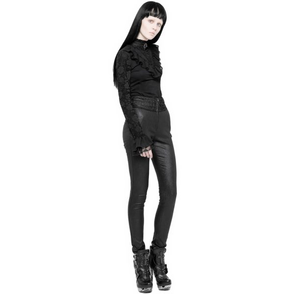 Boutique PUNK RAVE Pantalon Gothique ‘Black Soiree’ Noir 6