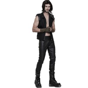 magasin PUNK RAVE Pantalon Gothique ‘Dementor’ En Simili-Cuir Noir 26