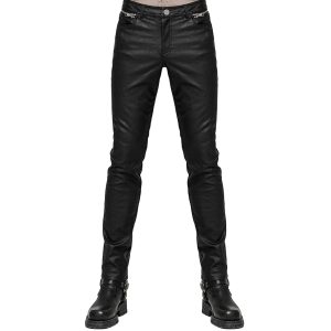 magasin PUNK RAVE Pantalon Gothique ‘Dementor’ En Simili-Cuir Noir 34