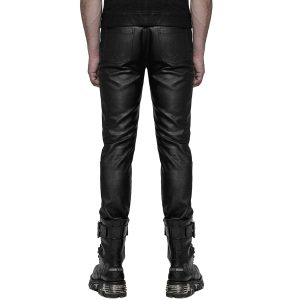 magasin PUNK RAVE Pantalon Gothique ‘Dementor’ En Simili-Cuir Noir 36