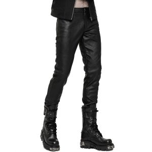 magasin PUNK RAVE Pantalon Gothique ‘Dementor’ En Simili-Cuir Noir 38