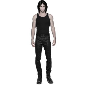 haute qualité PUNK RAVE Pantalon Gothique Victorien ‘Florian’ Noir 27