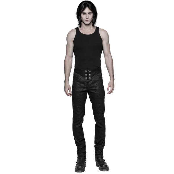 haute qualité PUNK RAVE Pantalon Gothique Victorien ‘Florian’ Noir 6