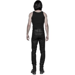 haute qualité PUNK RAVE Pantalon Gothique Victorien ‘Florian’ Noir 29