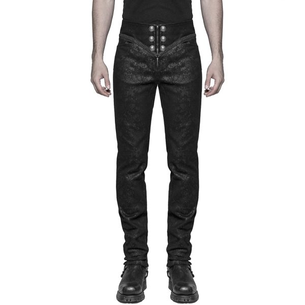 haute qualité PUNK RAVE Pantalon Gothique Victorien ‘Florian’ Noir 1