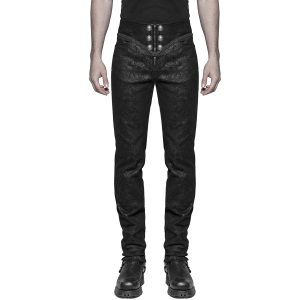 haute qualité PUNK RAVE Pantalon Gothique Victorien ‘Florian’ Noir 33