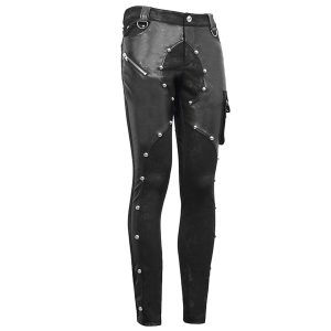 DEVIL FASHION Pantalon ‘Haboolm’ En Jean Et Simili Cuir Noirs meilleure qualité 40