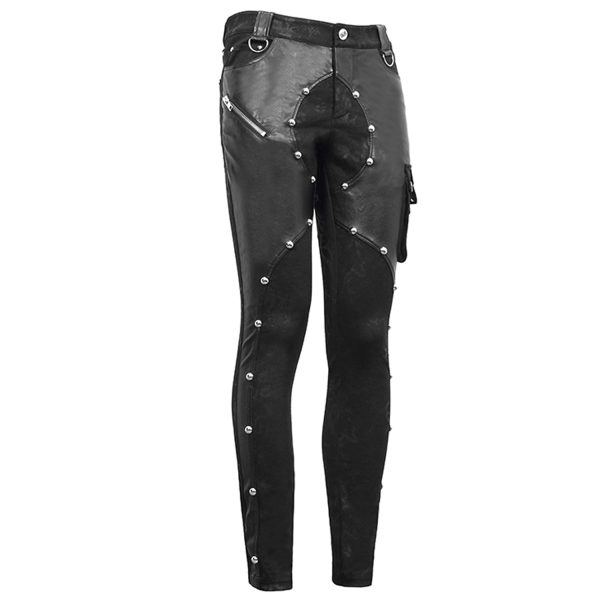 DEVIL FASHION Pantalon ‘Haboolm’ En Jean Et Simili Cuir Noirs meilleure qualité 12