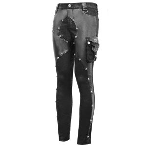 DEVIL FASHION Pantalon ‘Haboolm’ En Jean Et Simili Cuir Noirs meilleure qualité 42