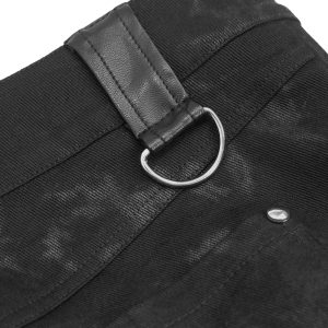 DEVIL FASHION Pantalon ‘Haboolm’ En Jean Et Simili Cuir Noirs meilleure qualité 44