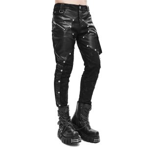 DEVIL FASHION Pantalon ‘Haboolm’ En Jean Et Simili Cuir Noirs meilleure qualité 30