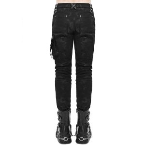 DEVIL FASHION Pantalon ‘Haboolm’ En Jean Et Simili Cuir Noirs meilleure qualité 32