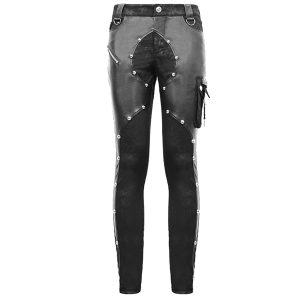 DEVIL FASHION Pantalon ‘Haboolm’ En Jean Et Simili Cuir Noirs meilleure qualité 36