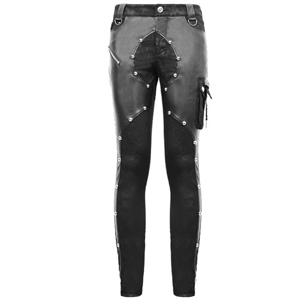 DEVIL FASHION Pantalon ‘Haboolm’ En Jean Et Simili Cuir Noirs meilleure qualité 10