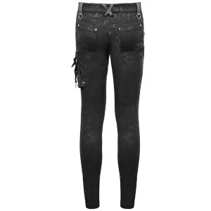 DEVIL FASHION Pantalon ‘Haboolm’ En Jean Et Simili Cuir Noirs meilleure qualité 38