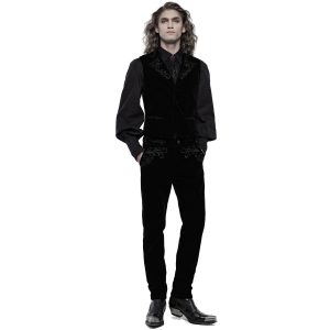 Achat PUNK RAVE Pantalon ‘Hamlet’ En Velours Noir 20