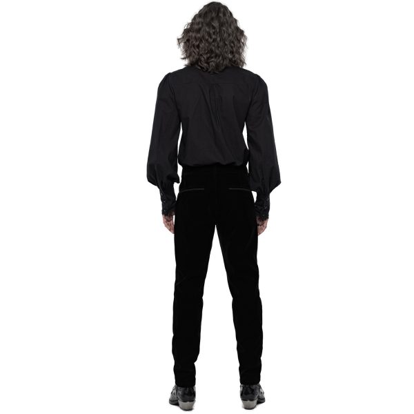 Achat PUNK RAVE Pantalon ‘Hamlet’ En Velours Noir 4