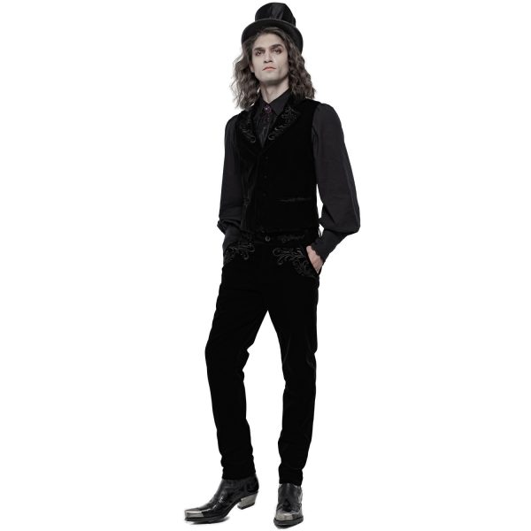 Achat PUNK RAVE Pantalon ‘Hamlet’ En Velours Noir 7