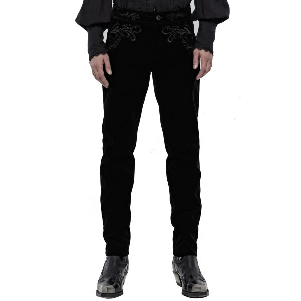 Achat PUNK RAVE Pantalon ‘Hamlet’ En Velours Noir 8