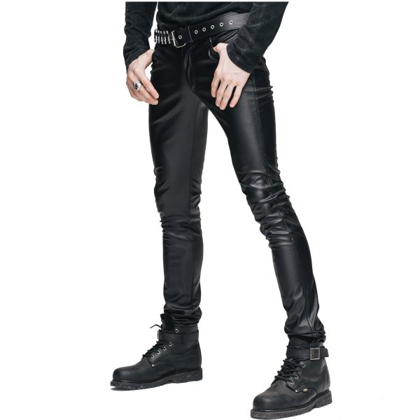 design à la mode DEVIL FASHION Pantalon ‘Hunter’ En Simili Cuir Noir 10