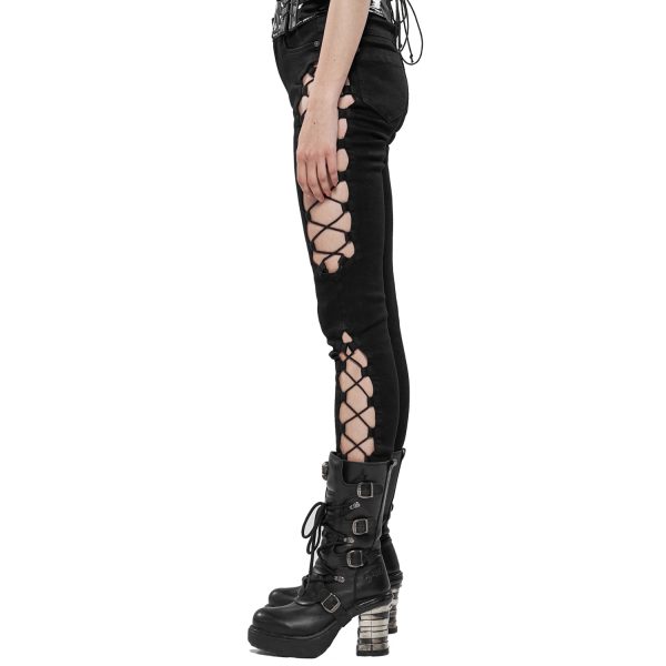 soldes PUNK RAVE Pantalon ‘Kera’ Noir 12