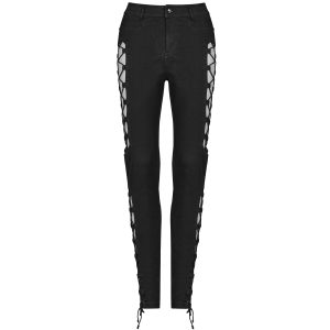 soldes PUNK RAVE Pantalon ‘Kera’ Noir 42