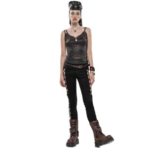 soldes PUNK RAVE Pantalon ‘Kera’ Noir 26