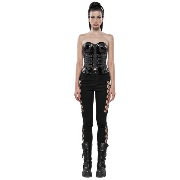 soldes PUNK RAVE Pantalon ‘Kera’ Noir 6