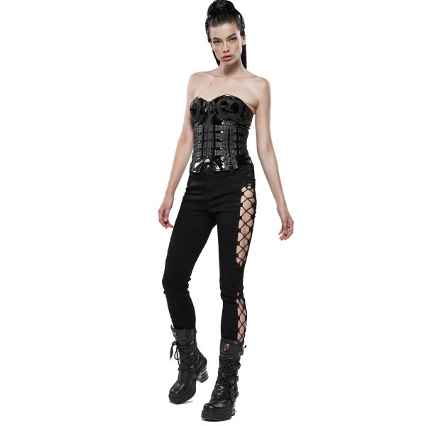 soldes PUNK RAVE Pantalon ‘Kera’ Noir 7