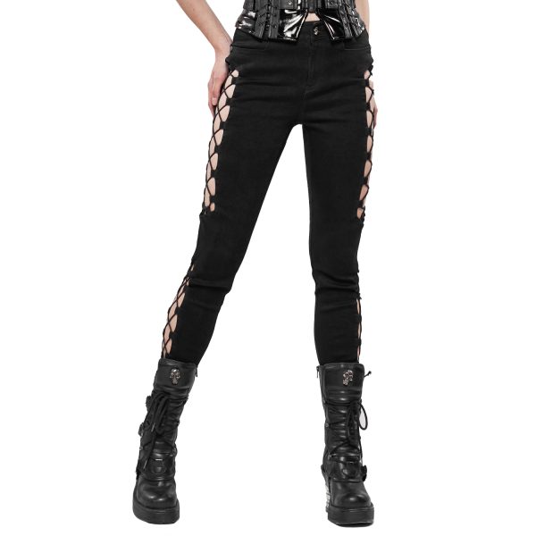 soldes PUNK RAVE Pantalon ‘Kera’ Noir 1