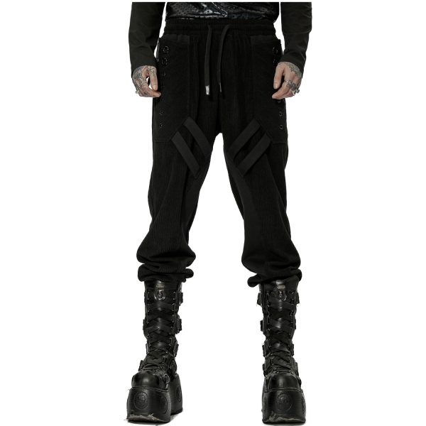 PUNK RAVE Pantalon ‘Lycidas’ En Velours Noir qualité supérieure 8