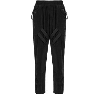 PUNK RAVE Pantalon ‘Lycidas’ En Velours Noir qualité supérieure 36