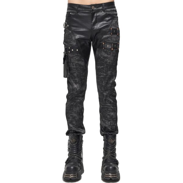 a Prix Discount DEVIL FASHION Pantalon ‘Painted Titan’ Noir 1