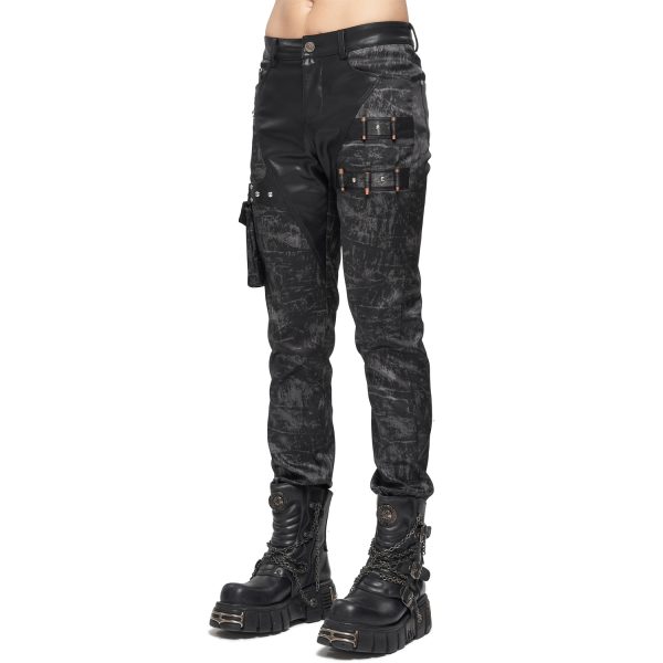 a Prix Discount DEVIL FASHION Pantalon ‘Painted Titan’ Noir 11