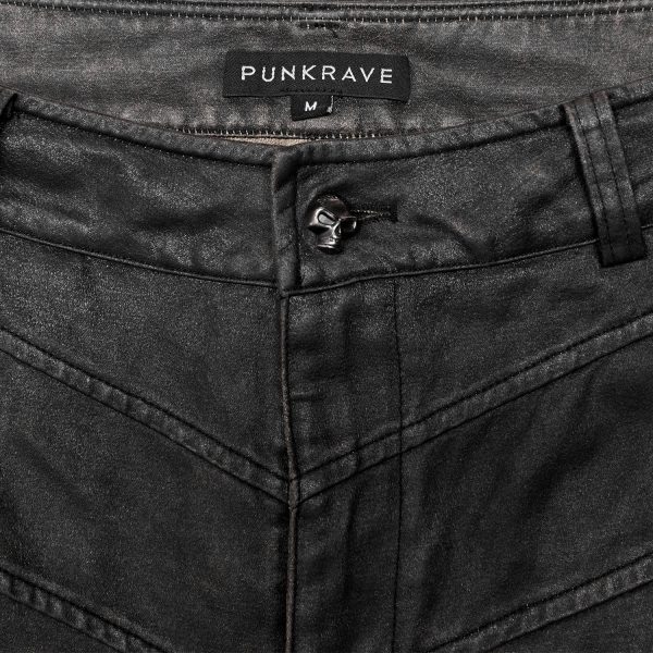 PUNK RAVE Pantalon Post Apocalyptique ‘Dyrk’ Gris france en ligne 12