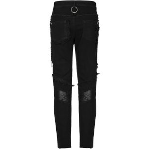 PUNK RAVE Pantalon ‘Punk Broken Hole Net’ Noir marque pas cher 41