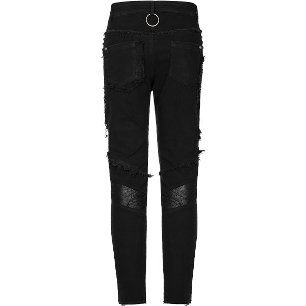 PUNK RAVE Pantalon ‘Punk Broken Hole Net’ Noir marque pas cher 13