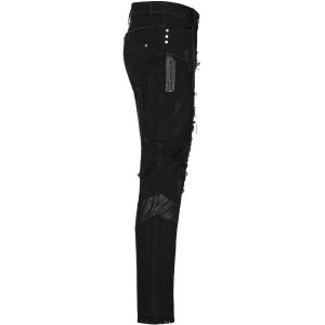 PUNK RAVE Pantalon ‘Punk Broken Hole Net’ Noir marque pas cher 43