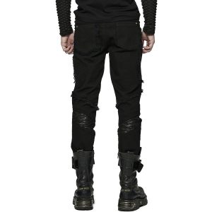 PUNK RAVE Pantalon ‘Punk Broken Hole Net’ Noir marque pas cher 35