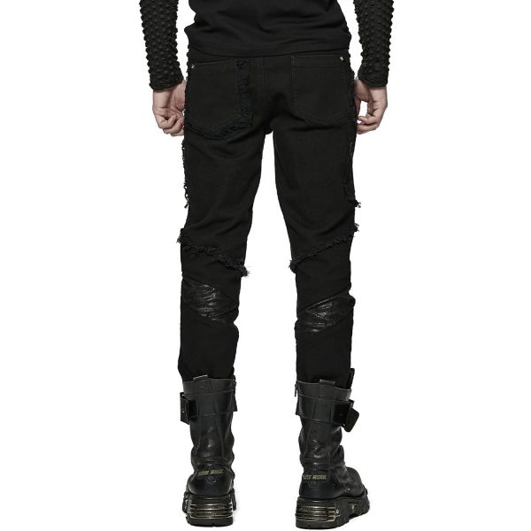 PUNK RAVE Pantalon ‘Punk Broken Hole Net’ Noir marque pas cher 10