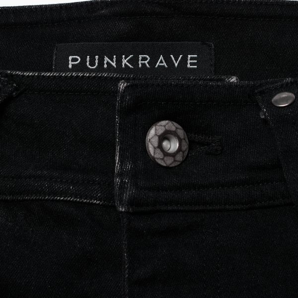 PUNK RAVE Pantalon ‘Punk Decadent’ Noir vente chaude 14