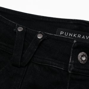 PUNK RAVE Pantalon ‘Punk Decadent’ Noir vente chaude 46