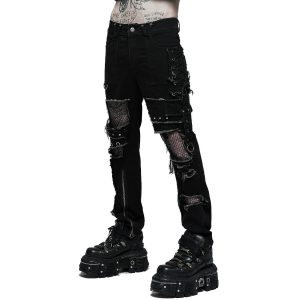 PUNK RAVE Pantalon ‘Punk Decadent’ Noir vente chaude 34