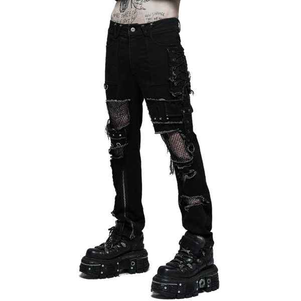 PUNK RAVE Pantalon ‘Punk Decadent’ Noir vente chaude 9