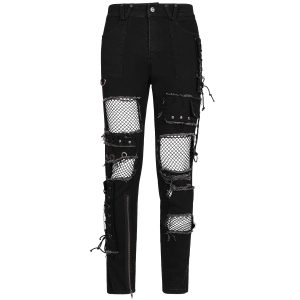 PUNK RAVE Pantalon ‘Punk Decadent’ Noir vente chaude 36