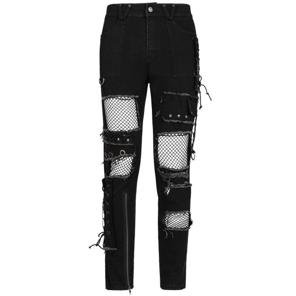 PUNK RAVE Pantalon ‘Punk Decadent’ Noir vente chaude 10