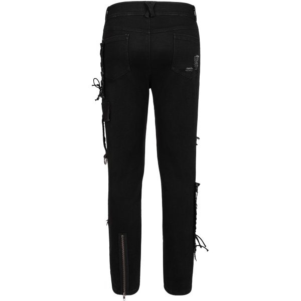 PUNK RAVE Pantalon ‘Punk Decadent’ Noir vente chaude 11