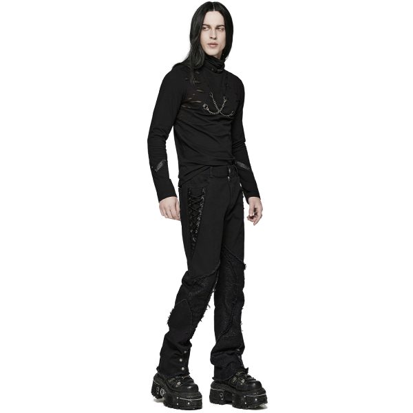 à prix réduits PUNK RAVE Pantalon ‘Punk Spider Mesh’ Noir 3