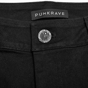 à prix réduits PUNK RAVE Pantalon ‘Punk Spider Mesh’ Noir 36