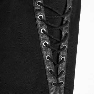 à prix réduits PUNK RAVE Pantalon ‘Punk Spider Mesh’ Noir 38